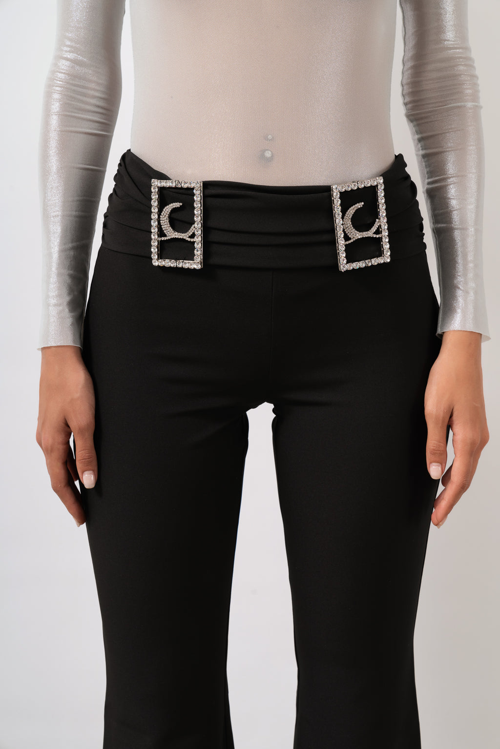PANTALONI FLARE PELLE