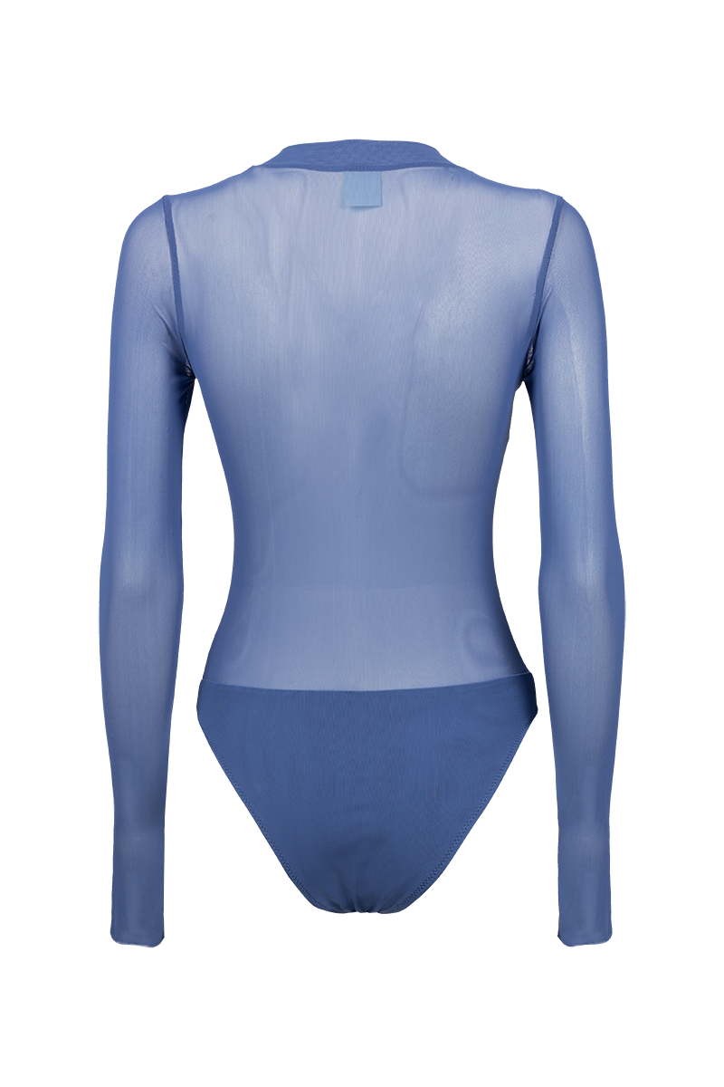 CERULEAN TULLE BODYSUIT