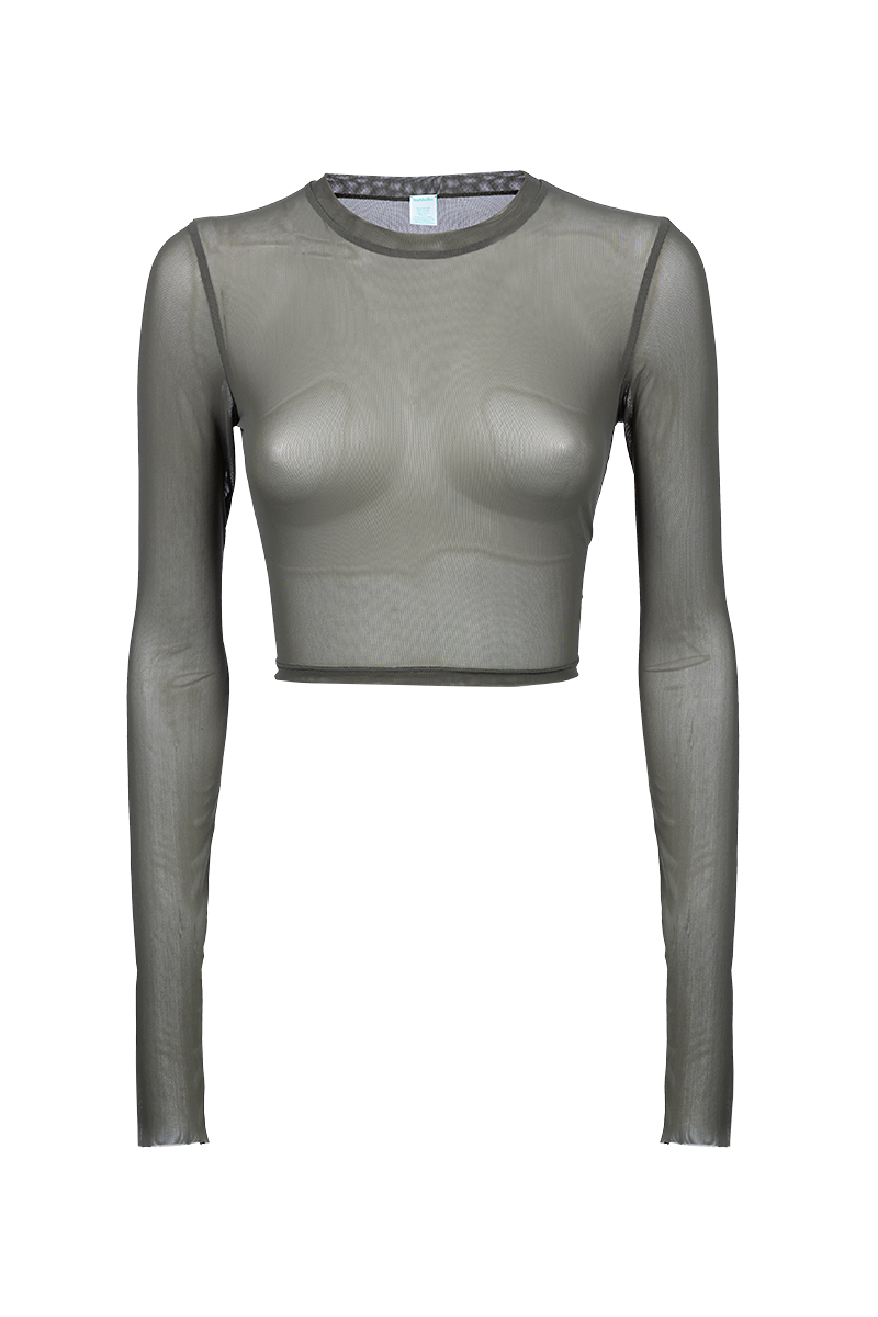 CROP TOP TULLE MUD