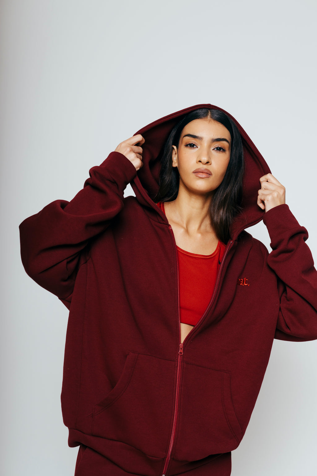 HOODIE ZIP NAT WHITE