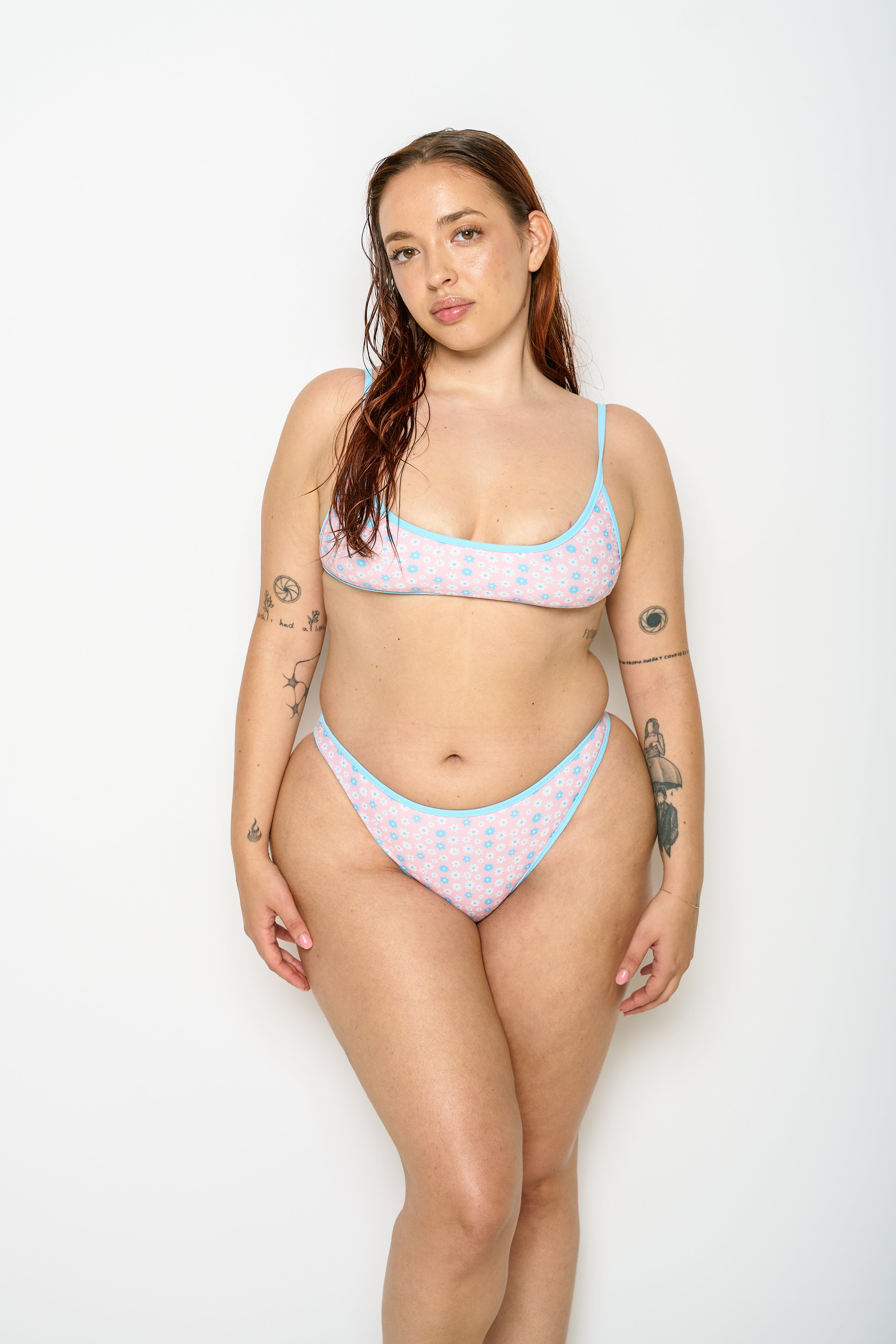 Not After Ten PINK FLORAL HIGH CUT CHEEKY BOTTOM